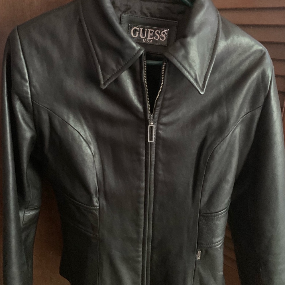 Genuine leather Guess moto jacket